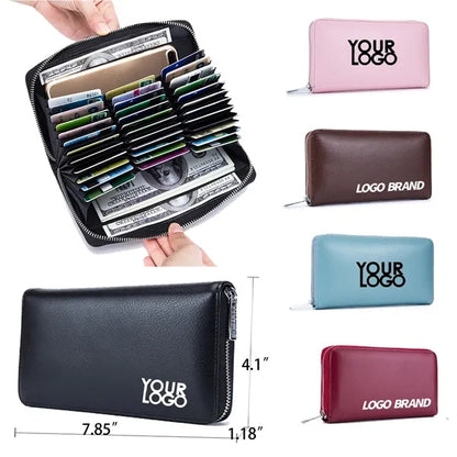 Genuine Leather RFID Card Slots Bag Money Wallet.