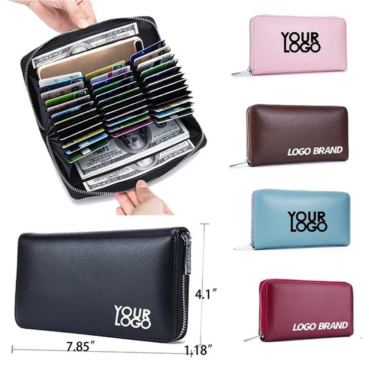 Genuine Leather RFID Card Slots Bag Money Wallet.