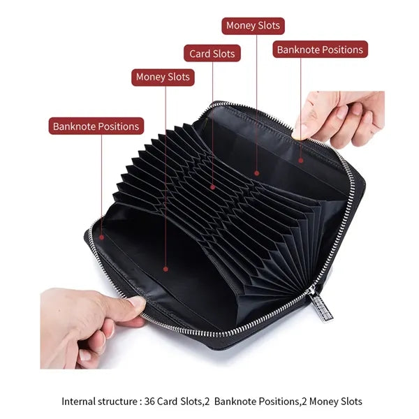 Genuine Leather RFID Card Slots Bag Money Wallet.