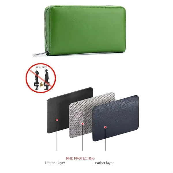 Genuine Leather RFID Card Slots Bag Money Wallet.