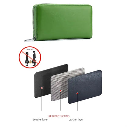 Genuine Leather RFID Card Slots Bag Money Wallet.
