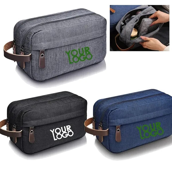 Men Oxford Travel Toiletry Organizer Bag with Handle