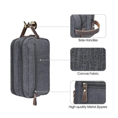 Men Oxford Travel Toiletry Organizer Bag with Handle
