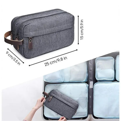 Men Oxford Travel Toiletry Organizer Bag with Handle