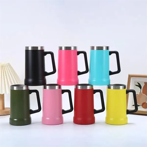 24oz. Vacuum Insulation Protable Cold Tumbler W/ Handle
