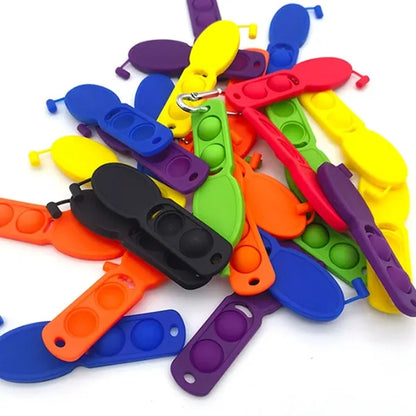Silicone Portable Push Pop Pen With Carabiner