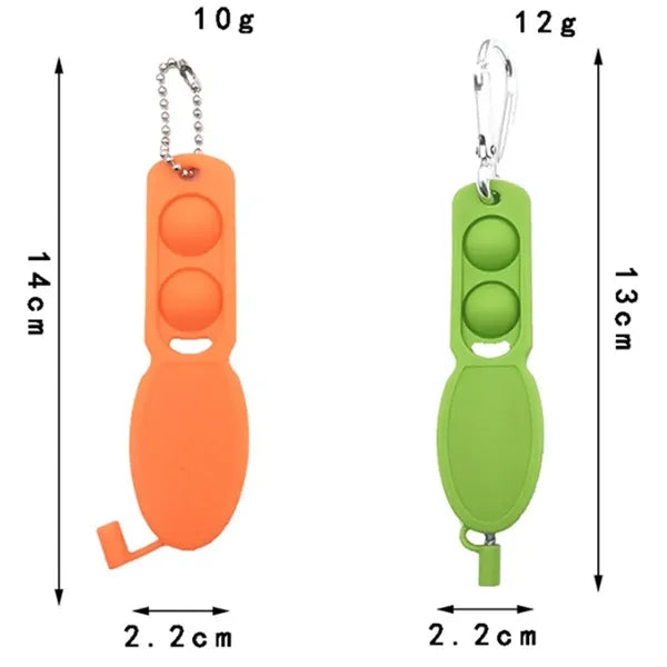 Silicone Portable Push Pop Pen With Carabiner
