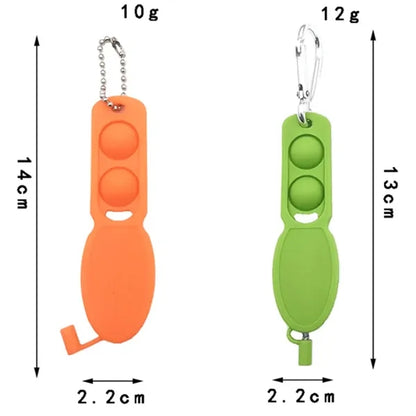 Silicone Portable Push Pop Pen With Carabiner