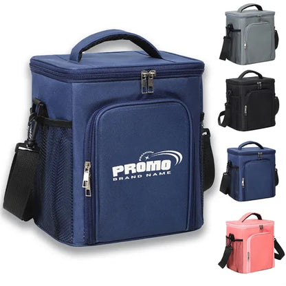 Square Large Capacity Insulated Lunch Bag Tote With Strap