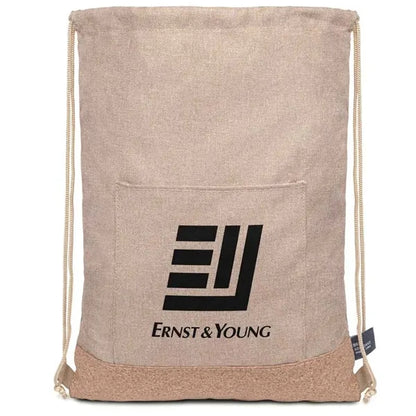 Taylor RPET Drawstring Backpack - Khaki