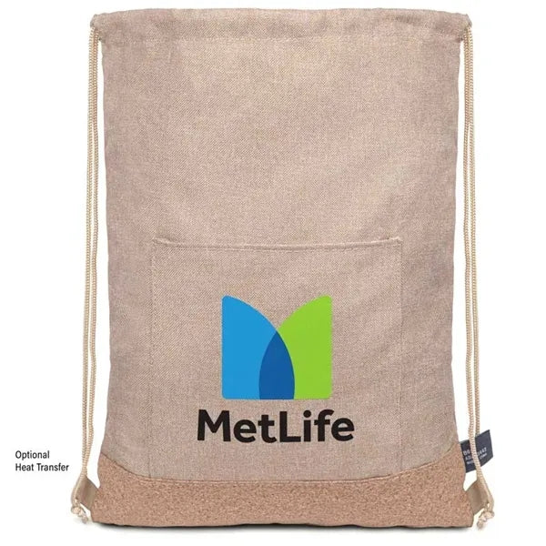 Taylor RPET Drawstring Backpack - Khaki