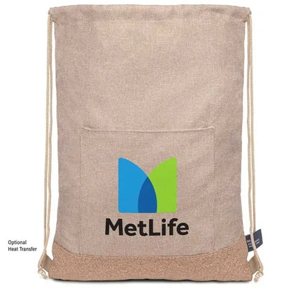 Taylor RPET Drawstring Backpack - Khaki