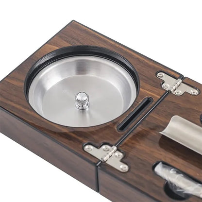 Travel Foldable Cigar Ashtray Stainless Steel Liner Gift Set
