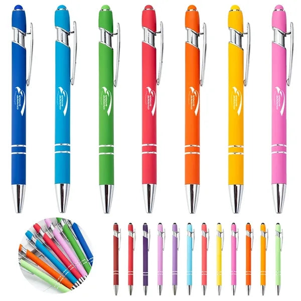 2-in-1 Retractable Capacitive Stylus Metal Tip Ballpoint Pen