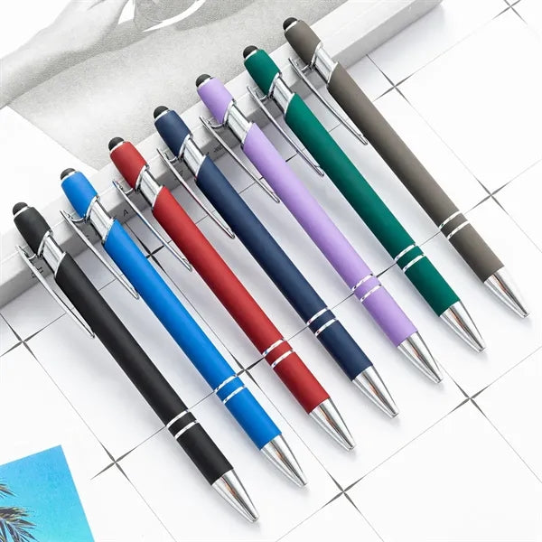 2-in-1 Retractable Capacitive Stylus Metal Tip Ballpoint Pen