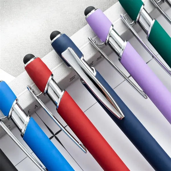 2-in-1 Retractable Capacitive Stylus Metal Tip Ballpoint Pen