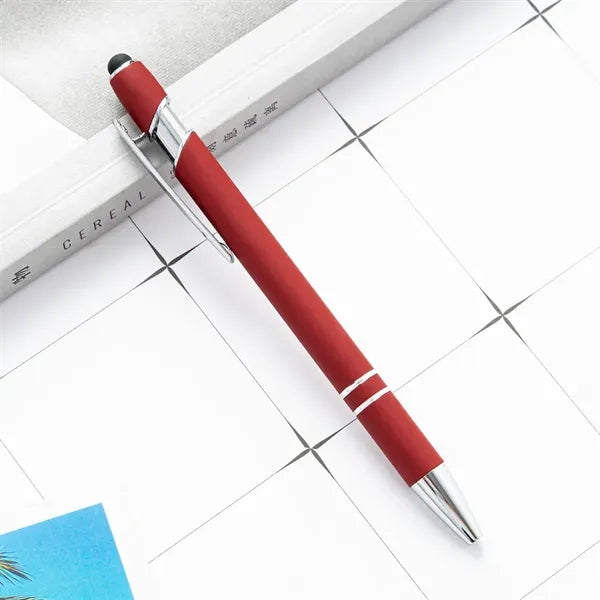 2-in-1 Retractable Capacitive Stylus Metal Tip Ballpoint Pen
