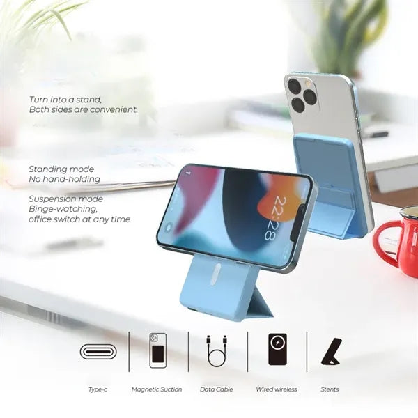 5000mAhMagnetic Power Bank With Phone Holder