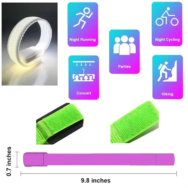 Nylon LED Glow Bracelets Light Up Wristbands Armbands