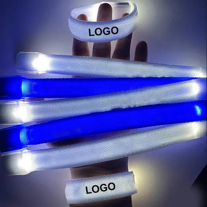Nylon LED Glow Bracelets Light Up Wristbands Armbands