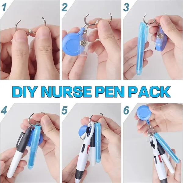 Mini Nurse Badge Highlighter Permanent Marker Ballpoint Pen