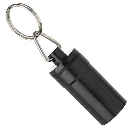 Keychains for metallic aluminum pill bottles
