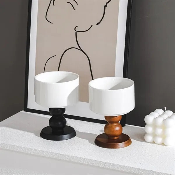 Ceramic Bamboo And Wood Stemware
