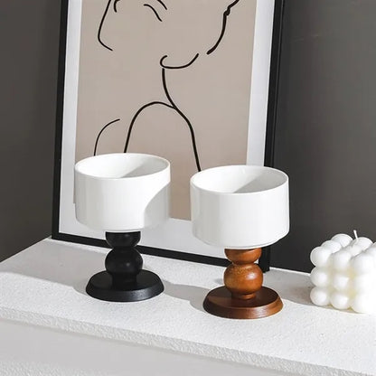 Ceramic Bamboo And Wood Stemware
