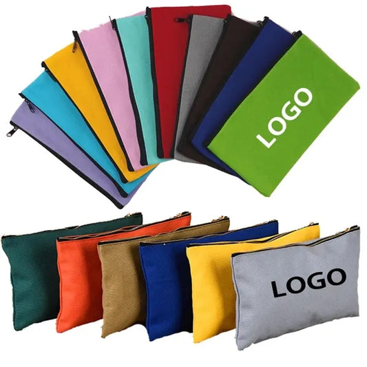 Custom Zipper Stationery Cosmetic Storage Pen Canvas Bag