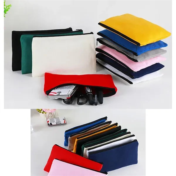 Custom Zipper Stationery Cosmetic Storage Pen Canvas Bag