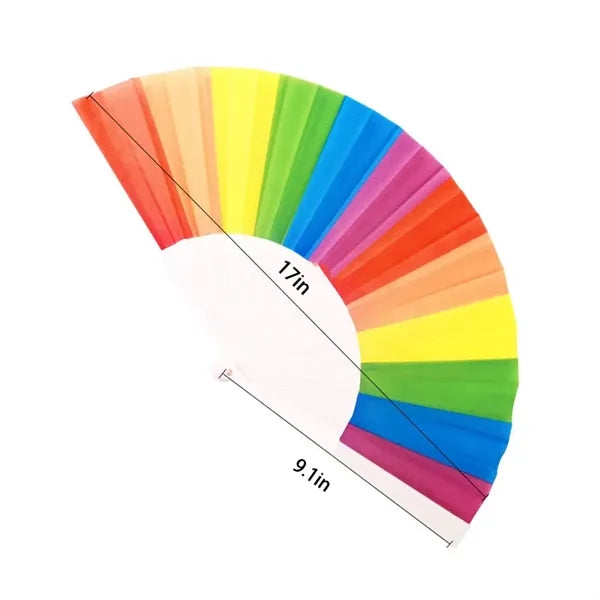 Rainbow Folding Handheld Fan Gay Pride Decorations