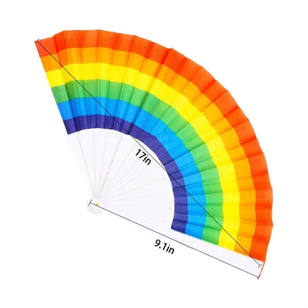 Rainbow Folding Handheld Fan Gay Pride Decorations