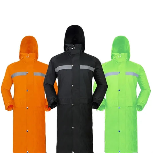 Long Rain Jacket Reflective Rainwear