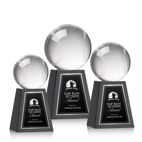 Baseball Award on Tall Marble Base