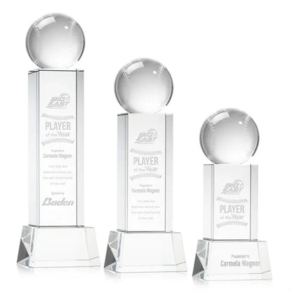 Baseball Award on Belcroft Base - Clear
