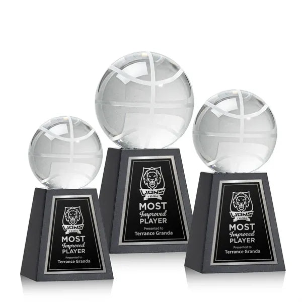 Basketball Award on Tall Marble Base