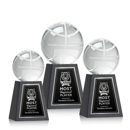 Basketball Award on Tall Marble Base