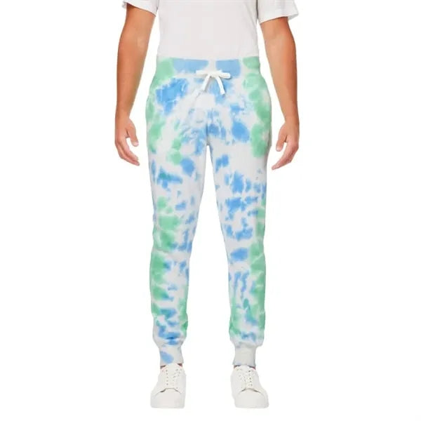 J America Adult Tie Dye Fleece Jogger