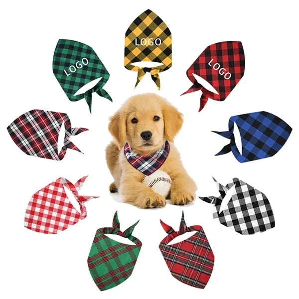 Plaid Pet Triangle Bandana Bib Scarf for Dog And Cat