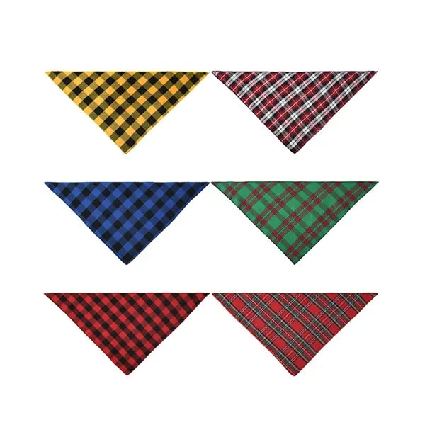 Plaid Pet Triangle Bandana Bib Scarf for Dog And Cat