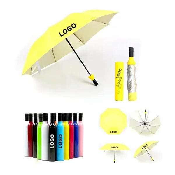 Creative Fashion Wine Bottle  Folding Umbrella