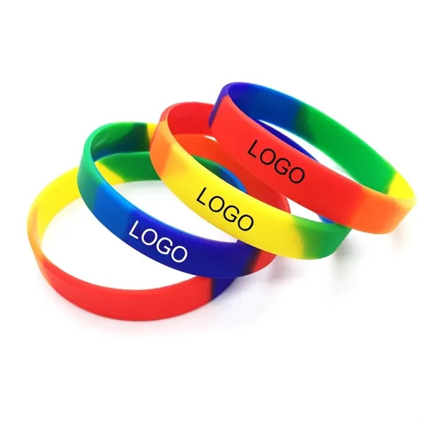 LGBT Rainbow Silicone Wristband 8"x 1/2"