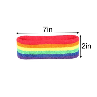 LGBT Pride Rainbow Headband 7"x2"
