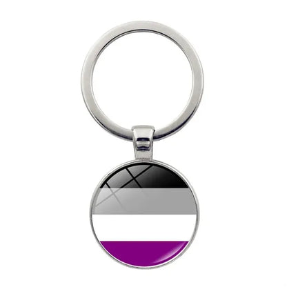 LGBT Pride Rainbow Glass Keychain 2 1/3"x1"