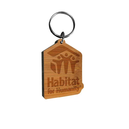 Custom Laser Etched Bamboo Keychain