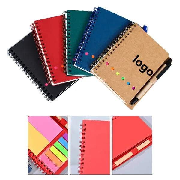 Custom Spriral Notebook W/ Pen & Sticky Notes