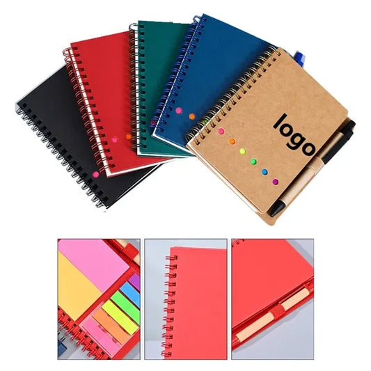 Custom Spriral Notebook W/ Pen & Sticky Notes