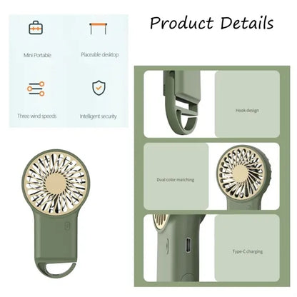 Portable Mini USB Fan with Hook