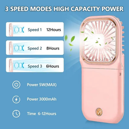 USB Rechargeable Handheld Portable Neck Fan
