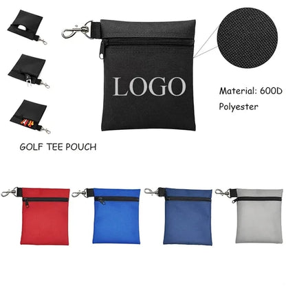 Deluxe 600D Oxford Zipper Golf Ball/Tee Pouch Bag